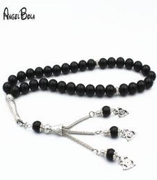 Muslim islamique tasbih noir cristal prière perles bracelet rond des perles de forme 33 Bracelet des adultes perlées islamiques Rosary1138665