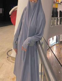 Khimar musulman Abaya ensemble pour femmes Ramadan Eid Mubarak surdimensionné dubaï turquie arabe marocain vêtements de prière islamique 2105173421228