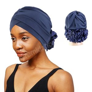 Musulman grande fleur foulard Turban casquette doux confortable bonnet chapeau pour la mode femmes Hijabs islamique chapeau de chimiothérapie