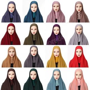 Moslim uit één stuk tulband hoeden chiffon sjaal islamitische ramadan dames dragen direct handige shayla hijab cap sjaals hoofddeksels