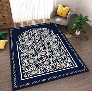 Moslimgebeden tapijt flanellen aanbidding deken knielen Embossing vloermatten wasbaar niet-slip zacht draagbaar vloerkleed reizen 240424