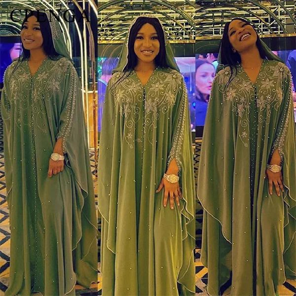 Robes musulmanes dames abaya robes africaines pour femmes en mousseline d'été perle longue robe maxi vestimentes traditionnelles plus taille 240419
