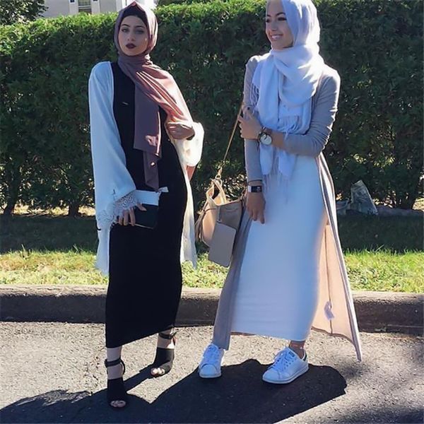 Jupe musulmane femmes printemps automne coton hiver élastique Maxi moyen-orient taille haute islamique moulante jupes crayon long turc X0428