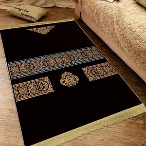 Moslimstijl Gebed Rug 80x120cm Woonkamer Slaapkamer Decor Zacht islamitisch tapijt met kwastjes Qibla Turkse gebedsdeur Mat 240403