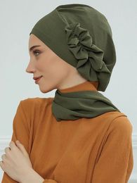 Femme musulmane Inner Hijabs Chapeaux Islamic Turban Head Cap Hat Boneie Ladies Hair Accessoires Muslim Scarf Cap 240410
