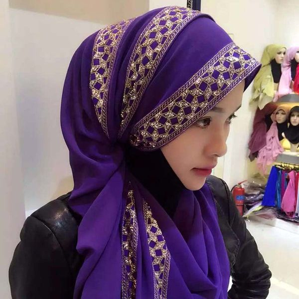 Femmes musulmanes Hijab foulard foulards fille été musulman foulard Patchwork femme musulmane foulards foulard livraison gratuite