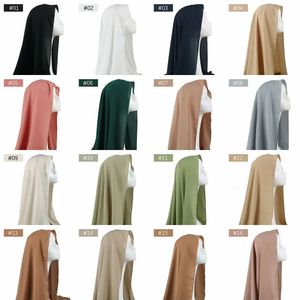 Moslim Vrouwen Niet Transparant Satijn Chiffon Hijab Wrap Materiaal Hoofddoek Hijaabs Sjaals Vrouwelijke Islamitische Hoofd Cover 240327