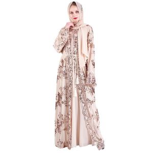 Femmes musulmanes paillettes kimono de haute qualité luxe Abaya broderie Maxi paillettes Abaya Robe caftan dubaï