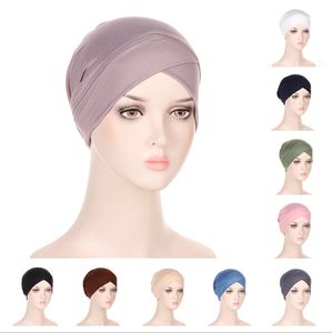 Femmes musulmanes solide torsion pré attaché Turban chapeau Cancer chimio bonnet chapeaux couvre-chef couvre-chef