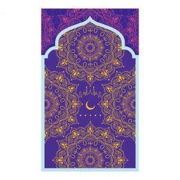 Moslimaanbidding Gebedsmat Huishoudelijk opvouwbaar en draagbaar geknield deken Crystal Velvet Gedrukte etnische stijl 240401