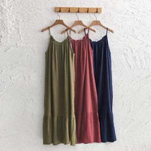 Muslin 100 Vestidos largos de algodón para mujeres Correa ajustable sin mangas Ruched Holiday Boho Sundress de gran tamaño Máxi 240518