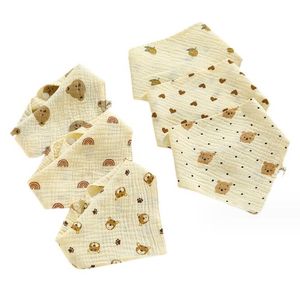 Mousseline baby slabbetjes Bandana voor baby's Kwijlen slabbetjes 100% katoen Unisex Jongens Meisjes Snap Mousseline Katoenen slabbetjes voor tandjes kwijlen Verstoorde spuugdoekjes