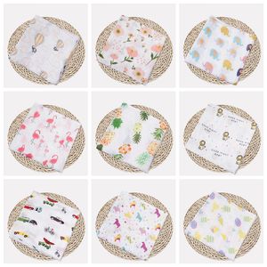 Serviettes Mousseline Bébé Couvertures Coton Nouveau-né Emmaillotage Bain Gaze Infant Wrap Swaddles Enfants Sleepsack Poussette Couverture Play Mat 72 Designs YW1387-ZWL