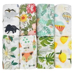 Musline Baby Swaddle Bamboo Cotton Blanket Wrap Gauze Nourching Scraf Burp Tissu de bain Small Size Stuff 240417