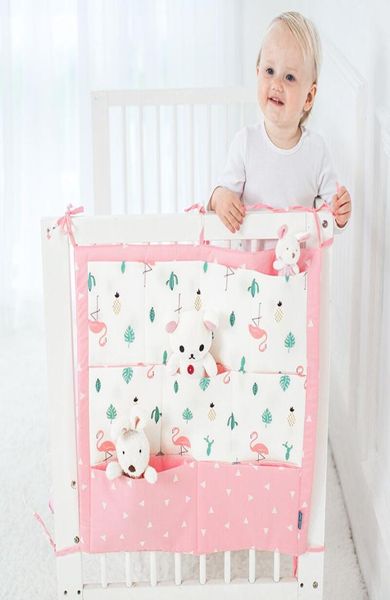 Sac de rangement suspendu pour lit d'arbre en mousseline, marque de lit de bébé, organisateur de berceau en coton 50 60cm, poche à couches pour jouets, ensemble de literie pour berceau9571197