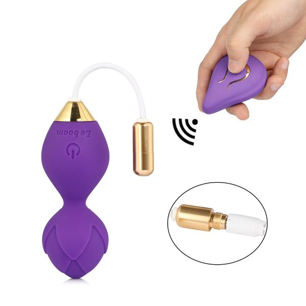 Oeufs vibrants en silicone muet boule de vagin sans fil serrer les exercices Smart Love Ball oeufs de saut à distance vibrateur jouets sexuels pour femmes Y1893002