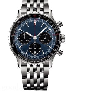 Desinger montre homme luxe navitimer montre-bracelet plaqué argent orologio lusso acier inoxydable cuir mode montres de haute qualité étanche xb010