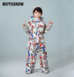 MUTUSNOW KIDS SKI SUIT BARCHES ENFANTS MARQUES IMPRÉPLÉMENTAIRES VETUILES SONNES CHAUDE ET PANTAL Ski d'hiver et Snowboard Vêtements Enfant4465607