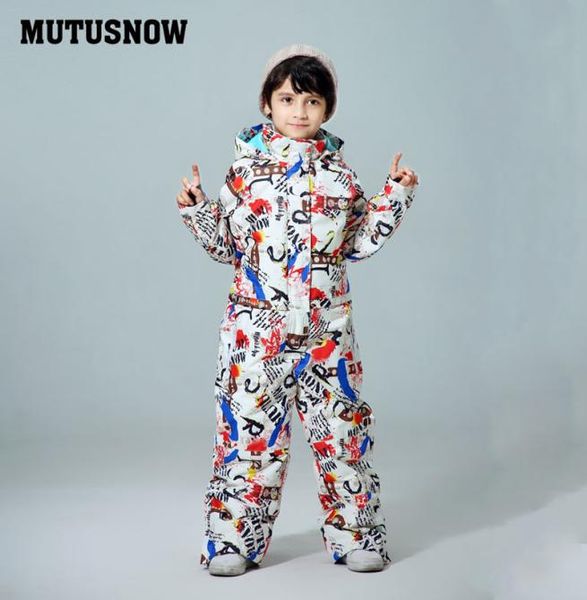 MUTUSNOW enfants Ski costume garçons enfants marques imperméable chaud neige veste et pantalon hiver Ski et snowboard vêtements Child7277179