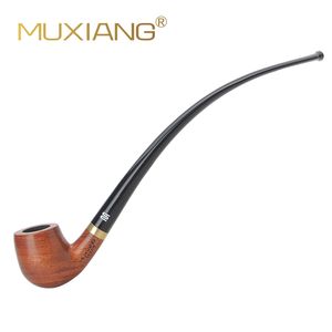 MUXIANG Churchwarden Long Rosewood lectura fumar anillo de Metal 3mm filtro tabaco limpiadores pipa Rackad0008 C0310