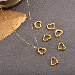 MUZHI 24 К 999 чистое золото кулон в виде сердца ожерелье из настоящего золота 24 К ювелирные изделия подарок для женщин PE010 240118