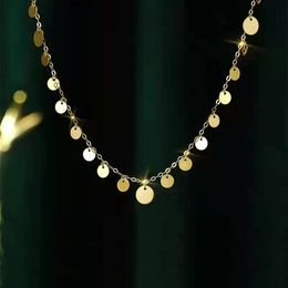 MUZHI – collier rond brillant en or 18 carats, pur AU750, chaîne de clavicule réglable, bijoux fins, cadeau pour femmes, PN012 231229