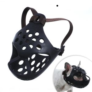 Muselières Muselière en silicone souple pour chien, muselière anti-morsure, mastication, léchage pour bouledogue français, muselière respirante pour mâcheurs agressifs