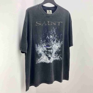 Mvcp T-shirts pour hommes Star's Same Small Fashion Brand Saint Michael's Dark Limited High Street Old Washed T-shirt