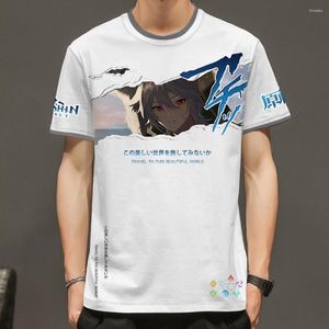 Mvzx T-shirts pour hommes T-shirts pour hommes Homme Été Anime Genshin Impact Game Figure Hip Hop Ras du Cou Amoureux Couple Style Enfant Manches Courtes Ajusté Doux