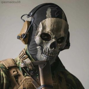 MWII Ghost Mask 2022 COD Cosplay Airsoft Tactique Crâne Masque Complet L230704