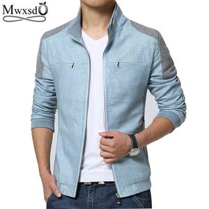 MWXSD Merk Lente Herfst Mannen Jassen Mode Casual Mannen Jassen Slanke Pers Plus Size 3XL Linnen Herenkleding Zachte Outwears 210818