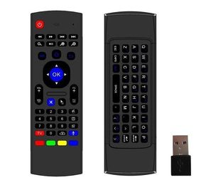 Contrôleur de souris de clavier sans fil MX3 2.4GHz Somatosensoriel IR Apprentissage 6 Axe pour MX3 MXQ M8S S905 STB Boîte TV Android