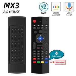 MX3 Air Mouse télécommande vocale intelligente universelle 2.4G RF clavier sans fil pour Android tv box A95X H96 Max X96 mini
