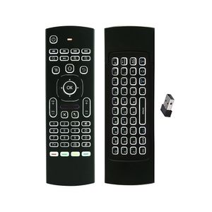 MX3 retroiluminación Air Mouse Control remoto Mini teclado inalámbrico 2,4 Ghz para Android TV Box PC controlador de jugador con sensor de movimiento