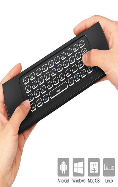 Teclado inalámbrico MX3 Backlight con IR Aprendizaje IR 24G Control remoto Fly Air Mouse LED retroiluminado para la mano para Android TV Box273w5790333