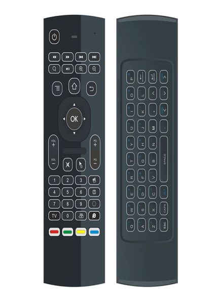 MX3 rétro-éclairage X8 Mini clavier IR apprentissage Qwerty 24G télécommande sans fil 6 axes Fly Air souris rétro-éclairé pour Android TV Box6144679