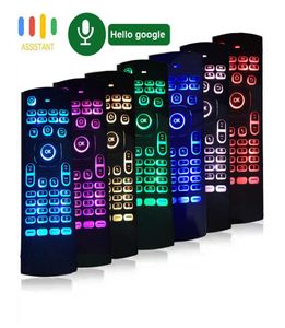 MX3 Pro Backlit Backlight Air Mouse Mini Wireless Keyboard Google Voice Remote Control Gyro IR Leren voor Android TV Box PC8975347