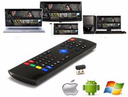 Controlador de voz MX3 Aire Fly Mouse 24GHz Remoto de teclado inteligente inalámbrico con luz negra y micrófono para Android TV Box27049994