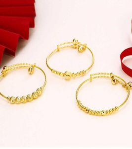 MXGXFAM Bell Bangles and Bracelets for Boys Girls Baby Gifts ajusté Bijoux de mode 24 K Couleur en or pur Q07194264717