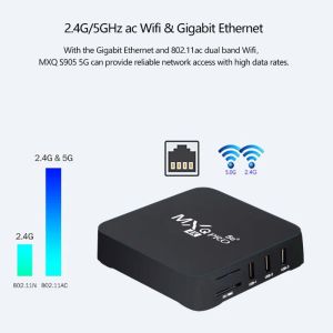 MXQ Pro Smart TV Box Wi-Fi, lecteur multimédia, Set Top 4K, Android 11.0, RK3228, 2,4g, 5g, 8 Go de RAM, 128 Go ROM