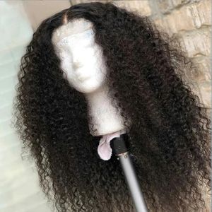 Mxwigs Soft Glueless Black 1B Couleur Couleur Curly Curly Synthétique Wig Front pour femmes Babyhair NSITY Préplayé Daily Cosplay 240523