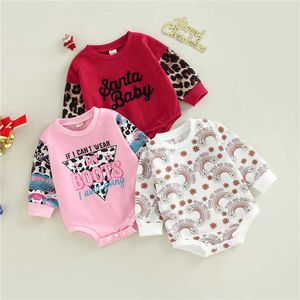 Mon 1er sweat barboteuses imprimé nouveau-né combinaisons fête bébé infantile tenues noël fille garçons vêtements G220606