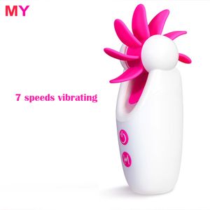Mijn 7 snelheden likken speelgoed rotatie vibrerende orale seks tong vrouwelijke clitoris vibrators siliconen borst seksspeeltjes voor vrouwen S921