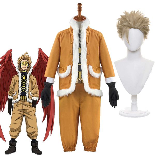 Costume de Cosplay My Academia, uniforme Takami Keigo, tenue de héros à ailes, perruque de faucon, vêtements de carnaval d'halloween