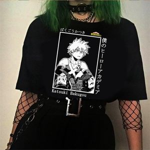 My Boku No Hero Academia Katsuki Bakugou Print Harajuku Top Women S T -shirt Casual Ladies Basic o Kraag korte mouwen T -shirts 220628