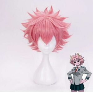 Mijn Boku No Hero Academia Mina Ashido Cosplay Pruik Kostuum Mannen Vrouwen Kort Synthetisch Haar Partij Rollenspel Pruiken