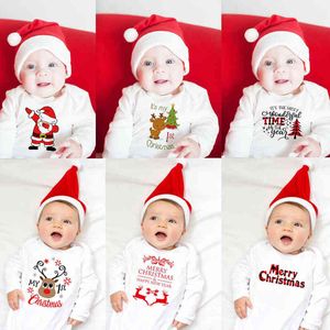 Mon premier noël lettre imprimer barboteuse combinaison infantile nouveau-né bébé filles garçons à manches longues tenue vêtements de noël G1221