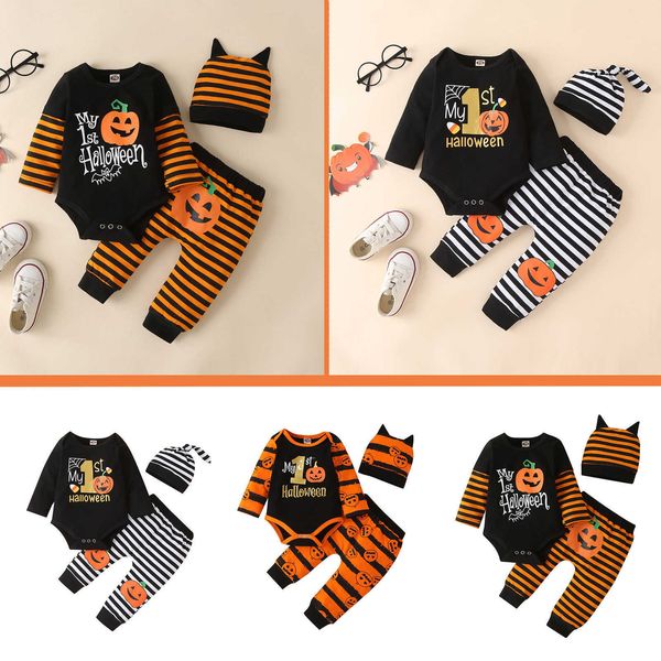 Mi primera ropa de bebé de Halloween para recién nacidos Pelele de bebé Otoño Invierno niño/niña ropa de manga larga conjunto de disfraz de Halloween infantil G1023