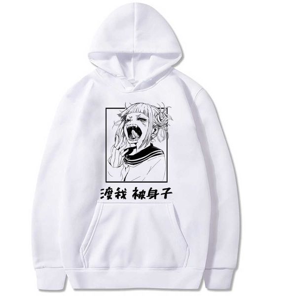 Sweat à capuche imprimé My Hero Academia Himiko Toga Sweat-shirt en coton confortable Tops Y0816