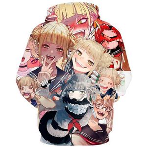 My Hero Academia Sweat à capuche mignon Anime Cosplay Costume Sweatshirts Himiko Toga JK Mode Hip Hop Vestes Hommes Femmes College Vêtements Y0816